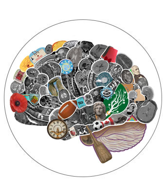 Circular collage detail from the cover of Greenberg's Handbook of Neurosurgery